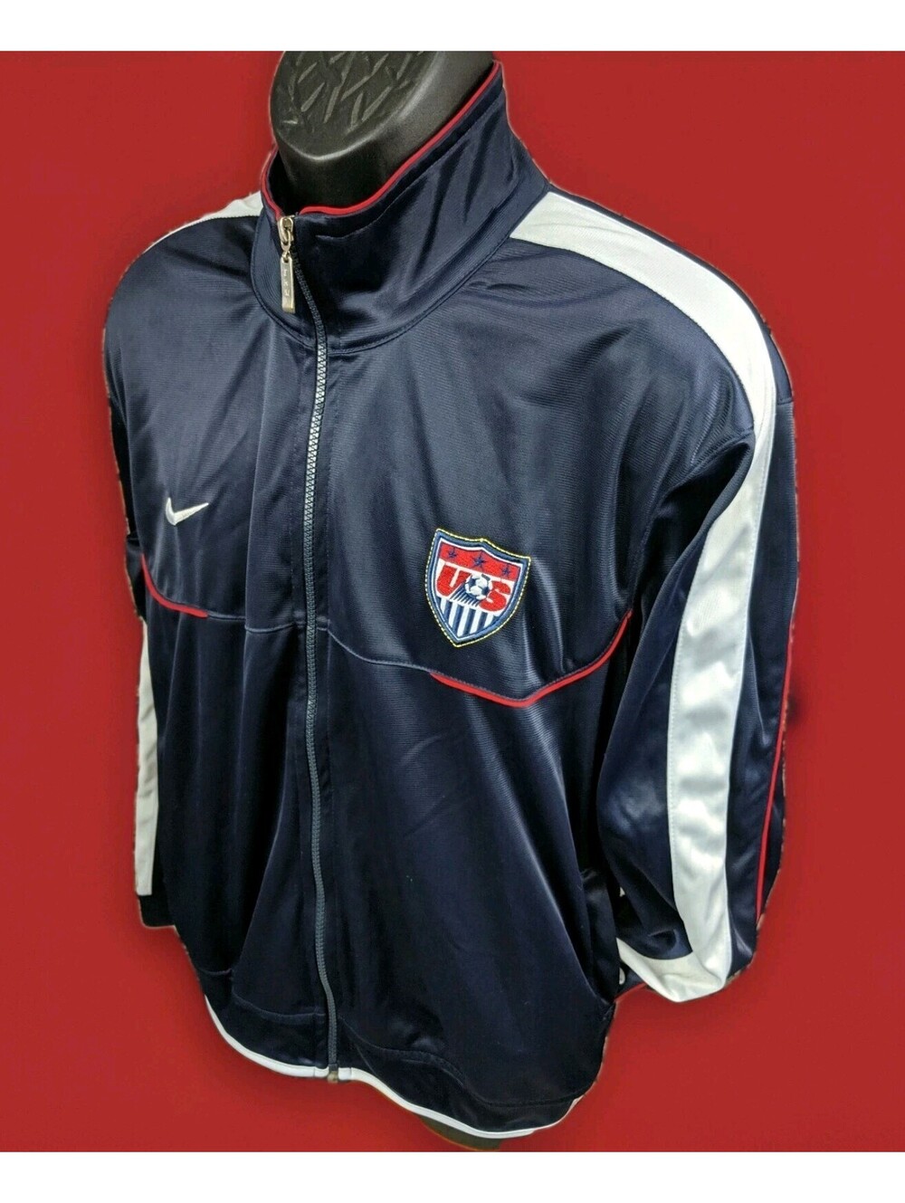 NIKE US USA OLYMPICS TRACK JACKET SOCCER NATIONAL TEAM WOMENS LARGE N98 SHIRT